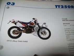 TTR250 1996 Couleur Yamaha DVS1 (Deep Violet Solid)